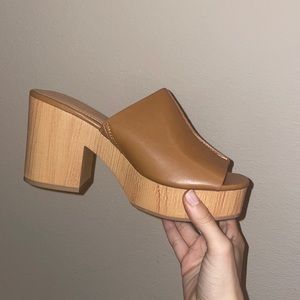 Brown platform heels